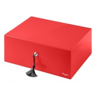 Caseti Paris szivar tároló humidor 80 szivar részére spanyol cédrusfa, párásítóval, higrométerrel - piros