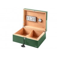 Caseti Paris szivar tároló humidor 80 szivar részére spanyol cédrusfa, párásítóval, higrométerrel - mohazöld
