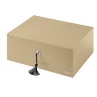 Caseti Paris szivar tároló humidor 80 szivar részére spanyol cédrusfa, párásítóval, higrométerrel - bézs