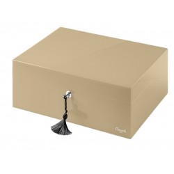 Caseti Paris szivar tároló humidor 80 szivar részére spanyol cédrusfa, párásítóval, higrométerrel - bézs