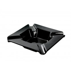 Kerámia szivar hamutál - fekete, szögletes (szép NAGY!)