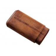 Szivartok 3 szivar részére - barna bőr, Coronita (11x6cm)  