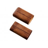 Szivartok 3 szivar részére - barna bőr, Coronita (11x6cm)  