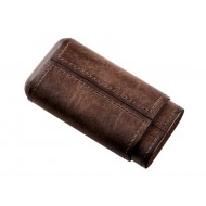 Szivartok 3 szivar részére - sötétbarna bőr, Coronita (11x6cm)  