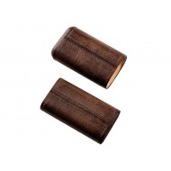 Szivartok 3 szivar részére - sötétbarna bőr, Coronita (11x6cm)  