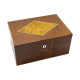 Humidor 80 szivar részére, cedrusfa, intarziás szivar doboz, párásítóval, digitásil hygrometerrel - Angelo