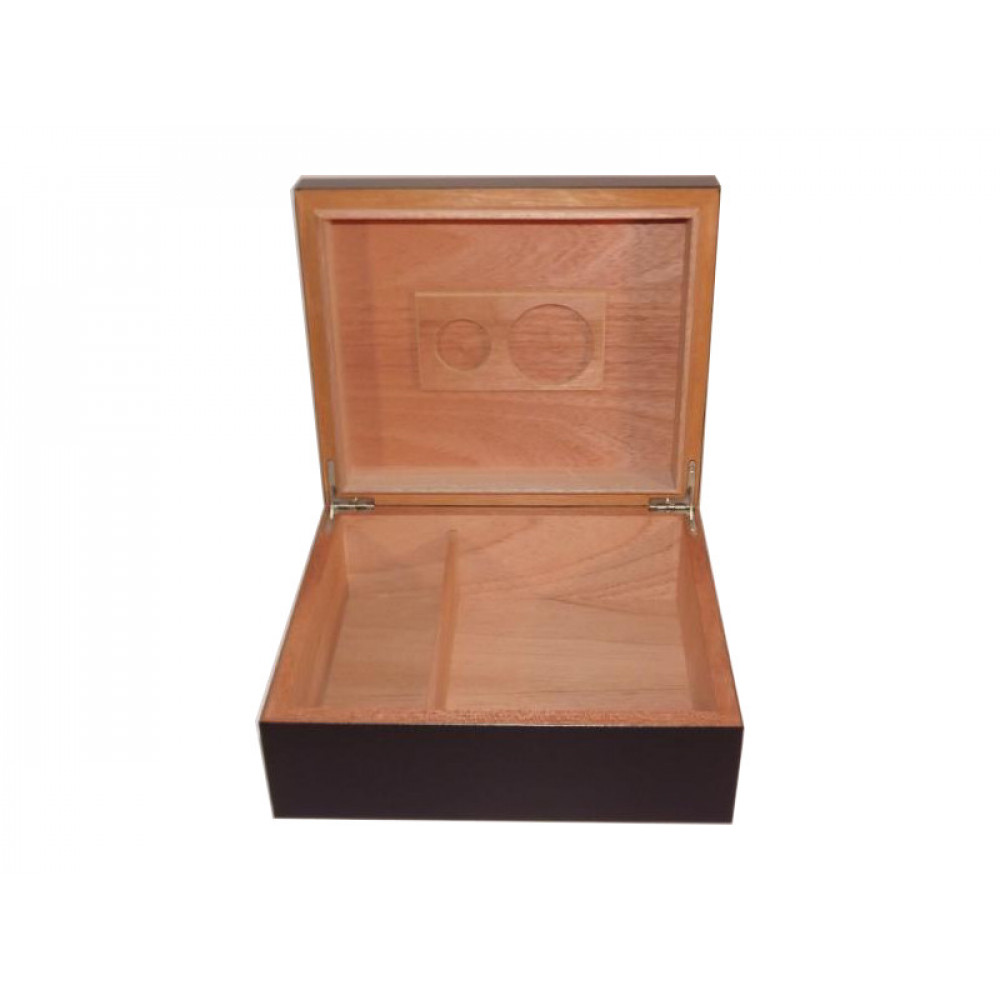 Humidor 40 szál szivar részére, spanyol cédrusfa szivar tároló doboz, párásítóval, hygrométerrel - fekete + AJÁNDÉK szett!