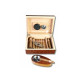 Humidor 30 szál szivar részére - cédrusfa szivardoboz, párásítóval, hygrométerrel - barna + AJÁNDÉK szett!