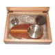 Humidor 30 szál szivar részére - cédrusfa szivardoboz, párásítóval, hygrométerrel - barna + AJÁNDÉK szett!