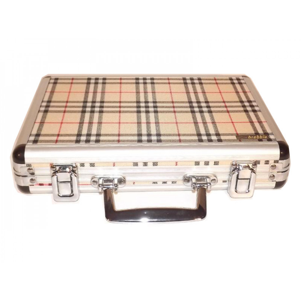 Utazó humidor, párásítóval és ajándék szivarvágóval - skót kockás, Brebbia