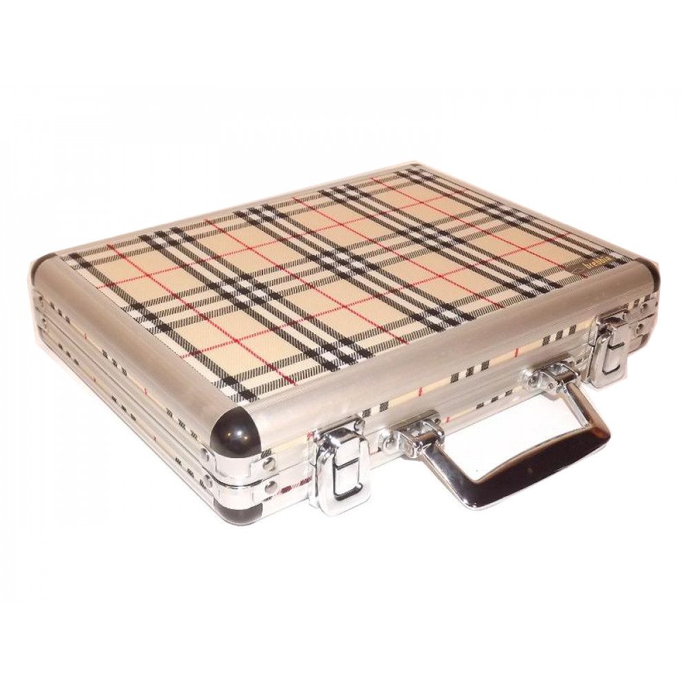 Utazó humidor, párásítóval és ajándék szivarvágóval - skót kockás, Brebbia