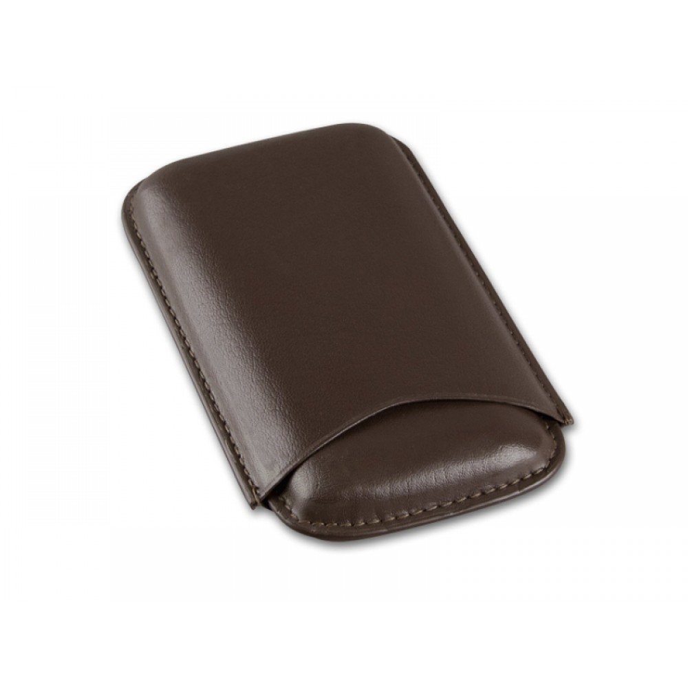 Szivartok - 3 szivar részére, barna bőr, Corona (15x8cm)