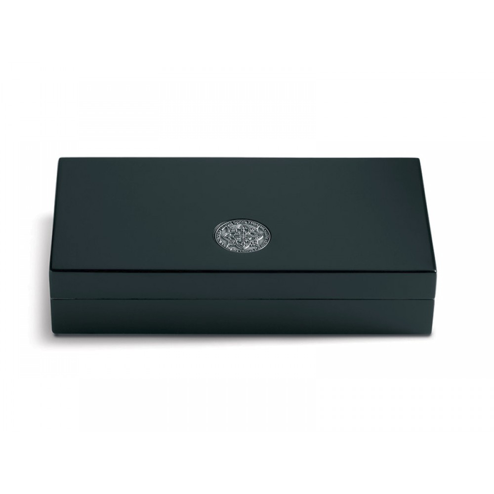 Utazó humidor - fekete cédrusfa szivardoboz, párásítóval és hygrométerrel