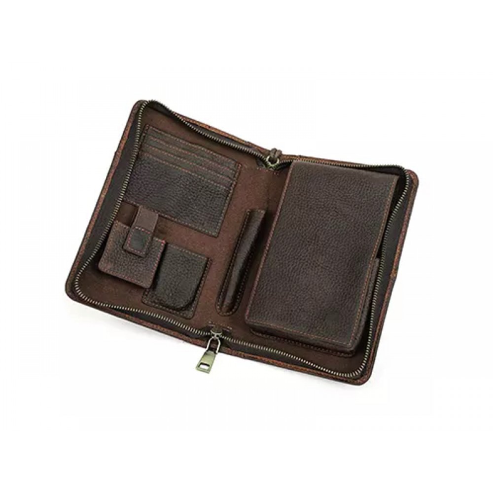 Szivartartó utazótáska 5 szivarnak - valódi bőrből, kávébarna