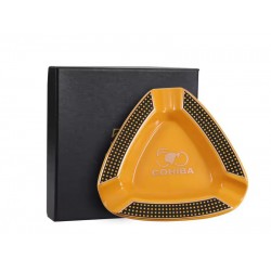 Szivar hamutartó 3 szivarnak - sárga kerámia