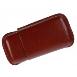 Szivartok - 3 szivar részére, barna bőr, Robusto (15x10x2,8cm)