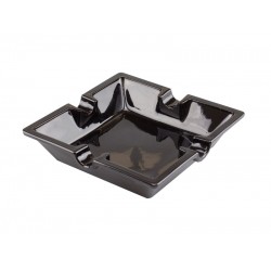 Szivar hamutál - fekete üveg, szögletes