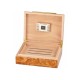 Humidor 50 szivar részére, cedrusfa, lakkozott, márvány-design szivar doboz - világosbarna, Passatore