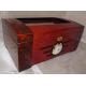Humidor 80 szál szivar részére, mogyoró színű szivar tároló doboz, kulccsal zárható, cédrusfa